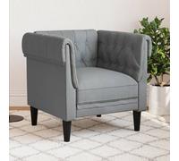 vidaXL Fauteuil Chesterfield gris clair tissu