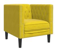 vidaXL Fauteuil Chesterfield Jaune Velours, Chaise de canapé, canapé Simple, Fauteuil de Baignoire, Fauteuil, canapé, canapé Confortable
