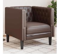 vidaXL Fauteuil Chesterfield marron similicuir, chaise de canapé, canapé simple, fauteuil de baignoire, fauteuil, canapé, 372654