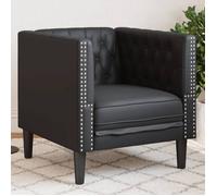 vidaXL - Fauteuil Chesterfield en similicuir noir - Modèle 372652