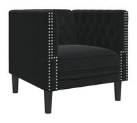 vidaXL Fauteuil Chesterfield Club Velours noir