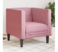 vidaXL Fauteuil Chesterfield en velours rose