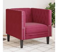 vidaXL Fauteuil Chesterfield rouge bordeaux velours