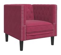 vidaXL Fauteuil Chesterfield Rouge Bordeaux Velours, Chaise de canapé, canapé Simple, Fauteuil de Baignoire, Fauteuil, canapé, canapé Confortable