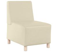 vidaXL Fauteuil contemporain en simili cuir crème, dimensions 55 x 74 x 82 cm, avec cadre en bois d'ingénierie, rembourrage en mousse super confortable, pieds en plastique noir solides, facile à mont