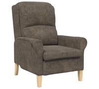 vidaXL Fauteuil Contemporain Gris foncé Tissu et Bois Standard