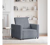 Vidaxl Fauteuil Convertible 3 En 1 Canapé-Lit Gris Foncé En Velours