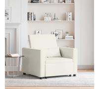 Vidaxl Fauteuil Convertible Crème En Velours 3-En-1
