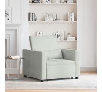 vidaXL Fauteuil Convertible Gris clair Tissu en polyester, mousse, bois