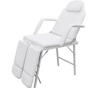 vidaXL Fauteuil cosmétique portable en similicuir 185×78×76 cm blanc