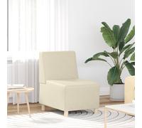 vidaXL Fauteuil Contemporain en Simili Cuir crème, Dimensions 55 x 74 x 82 cm, avec Cadre en Bois d'ingénierie, Rembourrage en Mousse Super Confortable, Pieds en Plastique Noir Solides, Facile à Mont