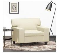 vidaXL Fauteuil Crème 60 cm Similicuir359408 Blanc G