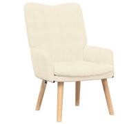 vidaXL Fauteuil Crème 63 x 67 x 94 cm Tissu Sherpa, Fauteuil Moderne réglable, Assise intérieure Confortable, Hiver Robuste, Chaise Moelleuse au Style Lounge