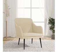 vidaXL Fauteuil Crème 63x76x80 cm Tissu, fauteuil relax, fauteuil de salon, chaise de chambre à coucher, chaise longue, 351480