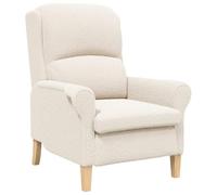 vidaXL Fauteuil Ergonomique Crème Tissu, Bois Standard Ergonomique