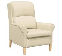 Vidaxl Fauteuil Moderne Crème Tissu Et Bois Moyen Fauteuil Crème