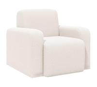 vidaXL Fauteuil Crème Bouclé, Fauteuil Moderne d'intérieur, Confort baleiné, élégant pour se détendre, mobilier Chic, Design stylé