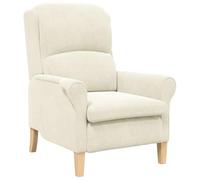 vidaXL Fauteuil Crème Crème Tissu et Bois Moyenne
