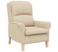 vidaXL Fauteuil Crème Crème Tissu et Bois Standard Ergonomique