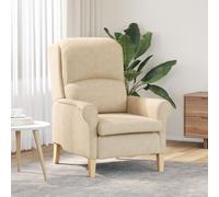 vidaXL Fauteuil Crème Crème Tissu et Bois Standard Ergonomique