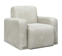 vidaXL Fauteuil Crème Velours (V), Fauteuil en Velours Moderne, Assise Chic pour Salon, Chambre, Coussin Confortable, Design stylé