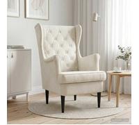 vidaXL fauteuil Crème Velours 42029933