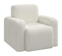 vidaXL Fauteuil Crème Velours côtelé, Fauteuil Moderne, Assise stylée pour Salon, Chambre, Fauteuil Fonctionnel, Meuble élégant, Confort Doux