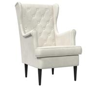 vidaXL Fauteuil Crème Velours, Fauteuil en Velours Chic, siège Moderne pour Salon, Confortable pour la Chambre, Structure Durable