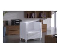 Fauteuil Cube Blanc Similicuir Blanc