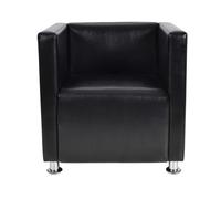 vidaXL Fauteuil cube Noir Similicuir