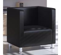 Vidaxl Fauteuil Cube Noir Similicuir Noir