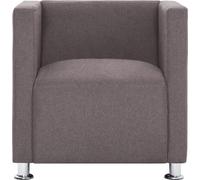 vidaXL Fauteuil Cube Polyester Taupe Fauteuil Siège Chaise