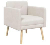 vidaXL Fauteuil d'appoint Crème Tissu Chenille
