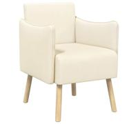 vidaXL Fauteuil d'appoint Crème Velours grainé