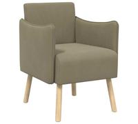 vidaXL Fauteuil d'appoint Kaki Velours grainé
