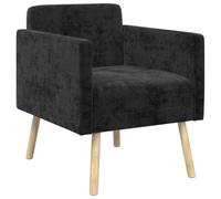 vidaXL Fauteuil d'appoint Noir Tissu Chenille