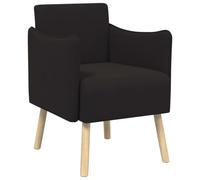 vidaXL Fauteuil d'appoint Noir Velours grainé