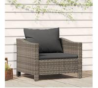 vidaXL Fauteuil de jardin avec coussin Gris Résine tressée, canapé d'extérieur, canapé sectionnel, canapé de patio, siège de 362693