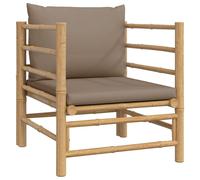 vidaXL Fauteuil de jardin avec coussin taupe en bambou