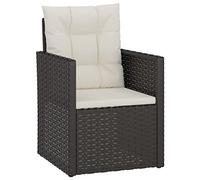 vidaXL Fauteuil de jardin avec coussins noir en résine tressée