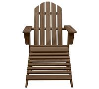 vidaXL Fauteuil de jardin avec repose-pieds Bois Marron