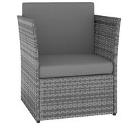 vidaXL Fauteuil de jardin avec tabouret Poly rotin Anthracite