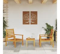 vidaXL Lot de 2 Fauteuil de Jardin, Chaises avec Accoudoirs, Sièges avec Dossier, Meubles de Patio Terrasse Extérieur, Bois 366374