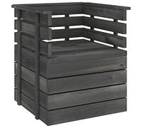 vidaXL Fauteuil de Jardin Meubles de Patio Canapé Palette de Terrasse Meuble de Jardin Canapé d'Extérieur Gris Foncé Bois de Pin Massif