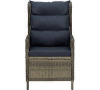 vidaXL Chaise inclinable de jardin avec coussins Résine tressée Marron Marron