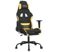 vidaXL Fauteuil de jeu pivotant avec repose-pied Noir et jaune clair