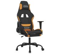 vidaXL Fauteuil de jeu pivotant avec repose-pied Noir et jaune foncé