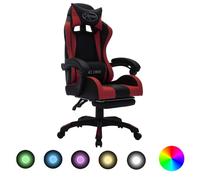 Vidaxl Fauteuil De Jeux Vidéo Avec Led Rvb Bordeaux Et Noir Similicuir Noir