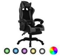 vidaXL Fauteuil de jeux vidéo avec LED RVB Gris et noir Similicuir288010 Multicolore G