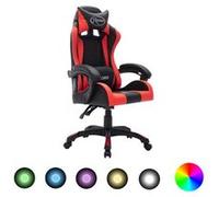 vidaXL Fauteuil de jeux vidéo avec LED RVB Rouge et noir Similicuir287997 Multicolore G